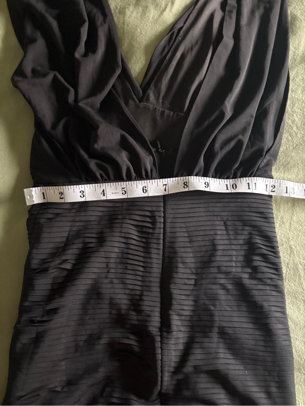 BCBGMaxAzria Black Plunging V-Neck Ruched Mini Dress - Picture 7 of 11